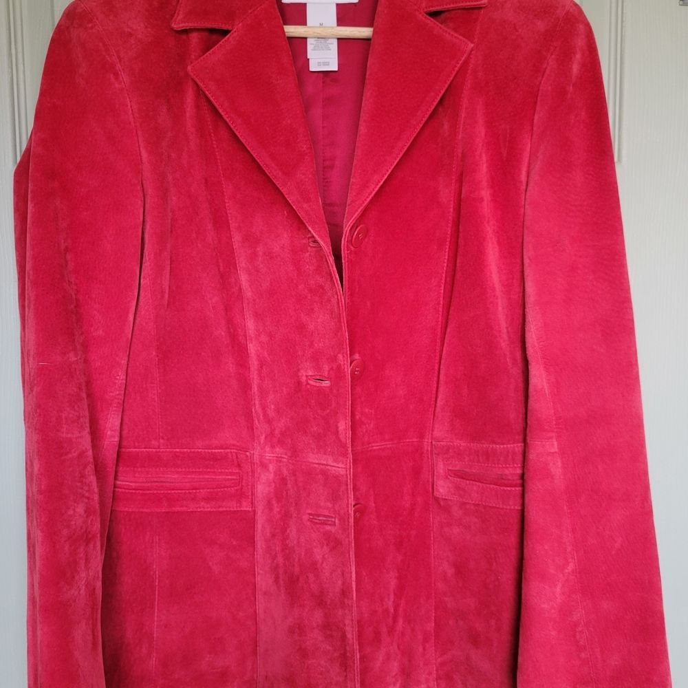 Liz Claiborne Vibrant Red Suede Blazer Size M